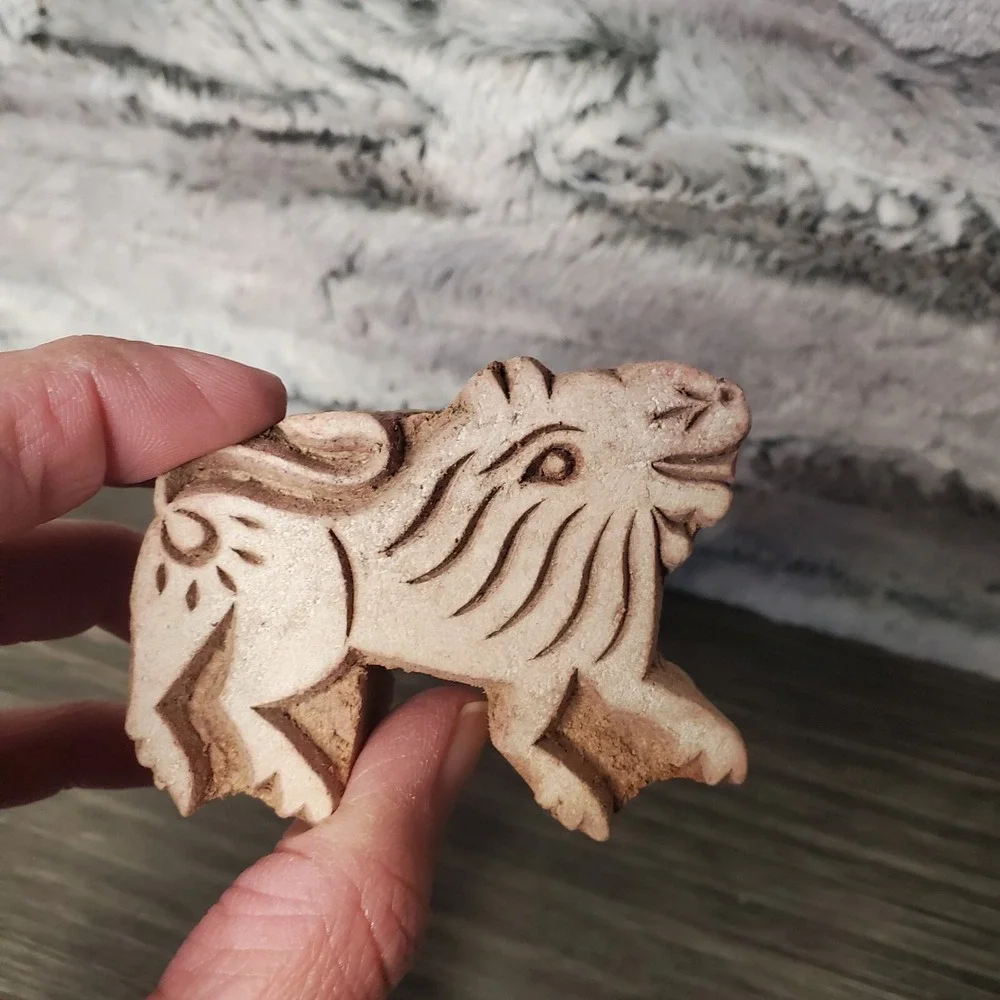 Lot of 7 Carved Animal Wooden Block Figures Wolf Boar Bird Elephant Detailed